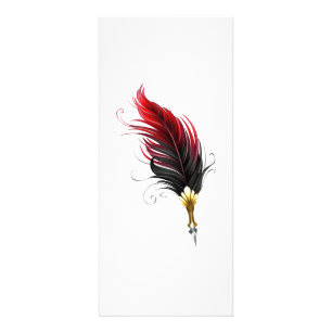 Tarjeta Publicitaria Pluma de plumas rojas con nido de oro
