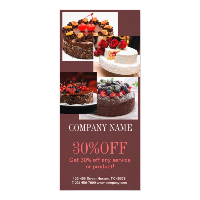 Tarjeta Publicitaria postre boda pastelería panadería (Frente)