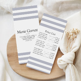 Tarjeta Publicitaria Precio de Negocios Classic Grey Stripe