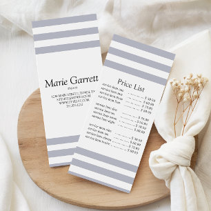 Tarjeta Publicitaria Precio de Negocios Classic Grey Stripe