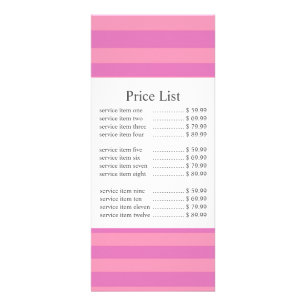 Tarjeta Publicitaria Precio Empresarial Clásico con Raya Rosa