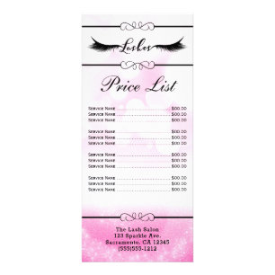 Tarjeta Publicitaria Precio rosado del salón de belleza de las