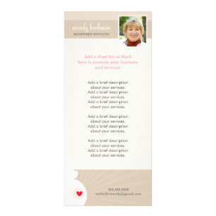 Tarjeta Publicitaria PRECIO SERVICIOS MIDWIFE Silueta de barriga preñad