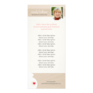 Tarjeta Publicitaria PRECIO SERVICIOS MIDWIFE Silueta de barriga preñad