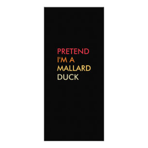 Tarjeta Publicitaria Pretende Que Soy Un Pato Mallard Perezoso De Hallo