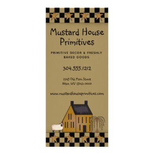 Tarjeta Publicitaria Primitivo País Mostaza Saltbox Casa & Estrellas R