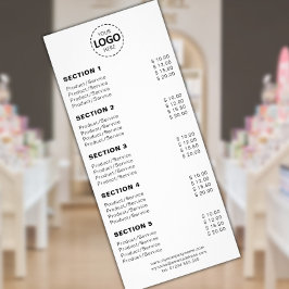 Tarjeta Publicitaria Producto/servicios personalizado Blanco simple