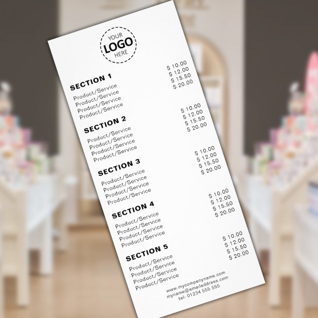 Tarjeta Publicitaria Producto/servicios personalizado Blanco simple (Subido por el creador)