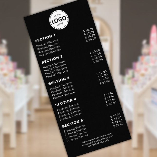 Tarjeta Publicitaria Producto/Servicios Personalizados Simple Negro (Subido por el creador)