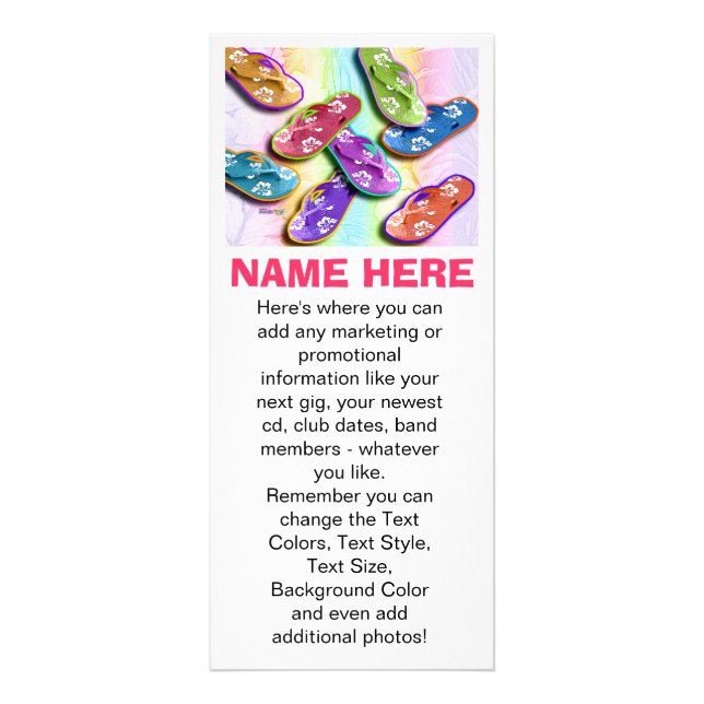 Tarjeta Publicitaria Promotional Rack Cards - Flip Flops (Frente)