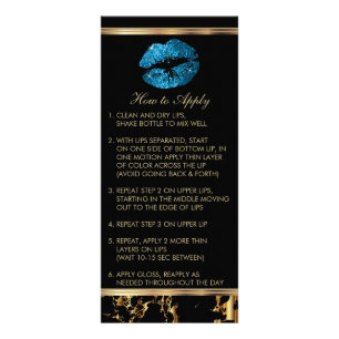 Tarjeta Publicitaria Purpurina azul turquesa Instrucciones de Lip - Már