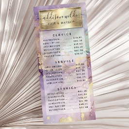 Tarjeta Publicitaria Purpurina Lilac Watercolor Faux Relieve metalizado