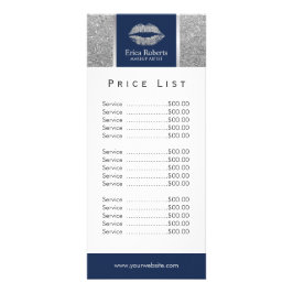 Tarjeta Publicitaria Purpurina plateado maquillador Limite Lista de Pre