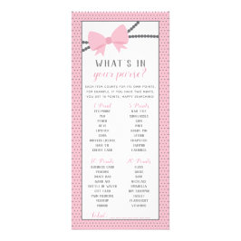 Tarjeta Publicitaria ¿Qué hay en tu juego de bolso, pequeña dama?