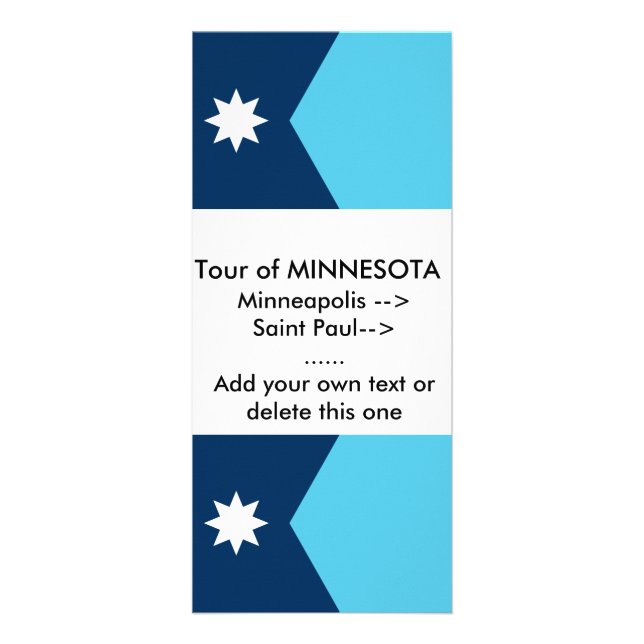 Tarjeta Publicitaria Rack Card with Flag of Minnesota (Frente)