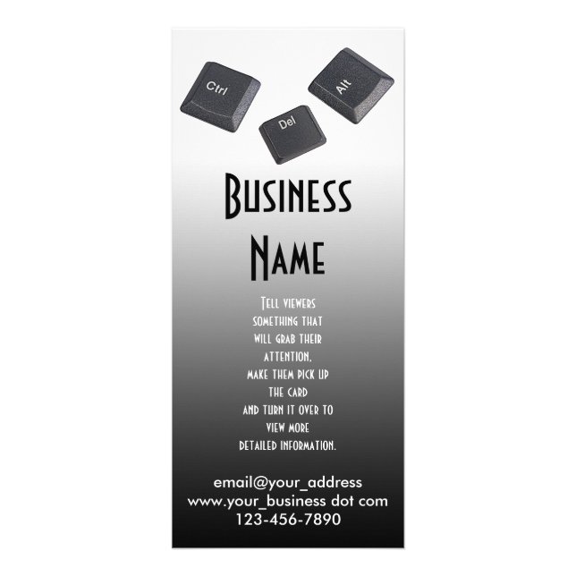 Tarjeta Publicitaria Reiniciar las teclas del equipo (Frente)