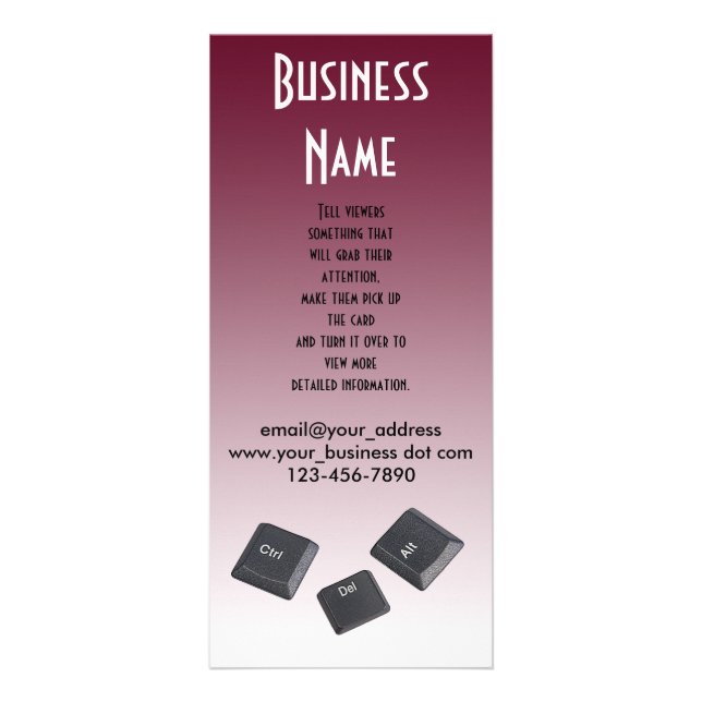 Tarjeta Publicitaria Reiniciar plantilla de fotos de claves de equipo (Frente)