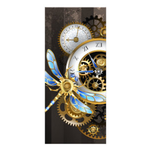 Tarjeta Publicitaria Reloj de vapor con libélula mecánica