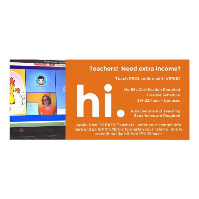 Tarjeta Publicitaria Remisión del profesor de VIPKID/aviador del (Frente)