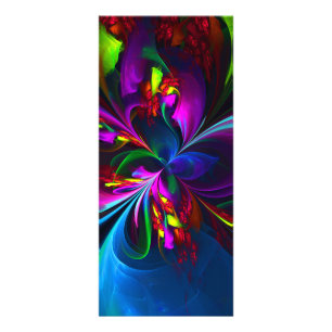 Tarjeta Publicitaria Resumen floral moderno Patrón azul rojo del arte #