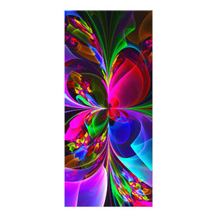 Tarjeta Publicitaria Resumen floral moderno Patrón azul rojo del arte #