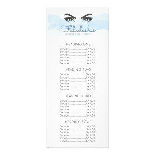 Tarjeta Publicitaria Resumen Pastel Azul Makeup Artista Eyelashes Preci