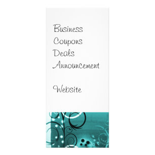 Tarjeta Publicitaria Resumen Swirl Floral Vines Aqua Blue Girly Regalos