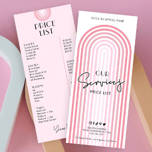 Tarjeta Publicitaria Retro Arch Girly Pink Trendy Beauty PMU Lista de p