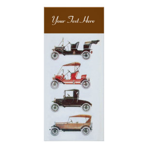 Tarjeta Publicitaria RETRO CARS 2- Auto reparación de automóviles marró