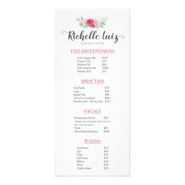 Tarjeta Publicitaria Richelle Luiz (Frente)
