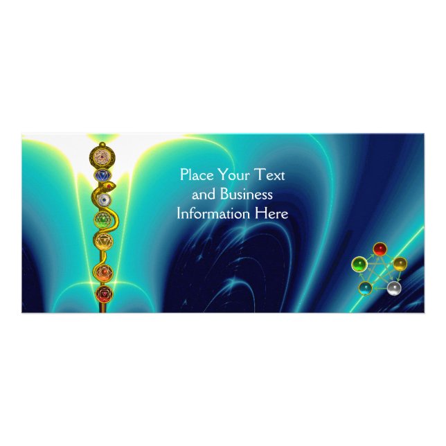 TARJETA PUBLICITARIA ROD DE ASCLEPIUS,7 CHAKRAS,YOGA ,ENERGÍA ESPIRITUA (Frente)