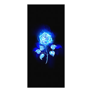 Tarjeta Publicitaria Rosa azul en llamas