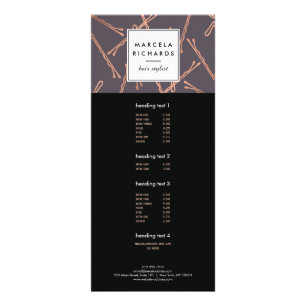 Tarjeta Publicitaria Rosa de moda Bobby Pins Salón Gray