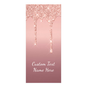 Tarjeta Publicitaria Rosa Oro Purpurina Rubor Perforaciones de destreza