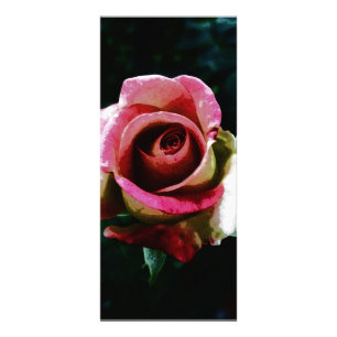 Tarjeta Publicitaria Rosa roja pintada al óleo