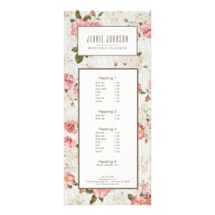 Tarjeta Publicitaria Rosas rosa Vintage Floral Pattern Business