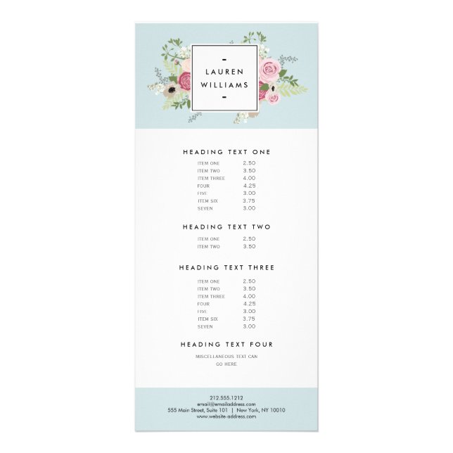 Tarjeta Publicitaria Rosas rosas rosas rosas antiguas pintadas en azul  (Frente)