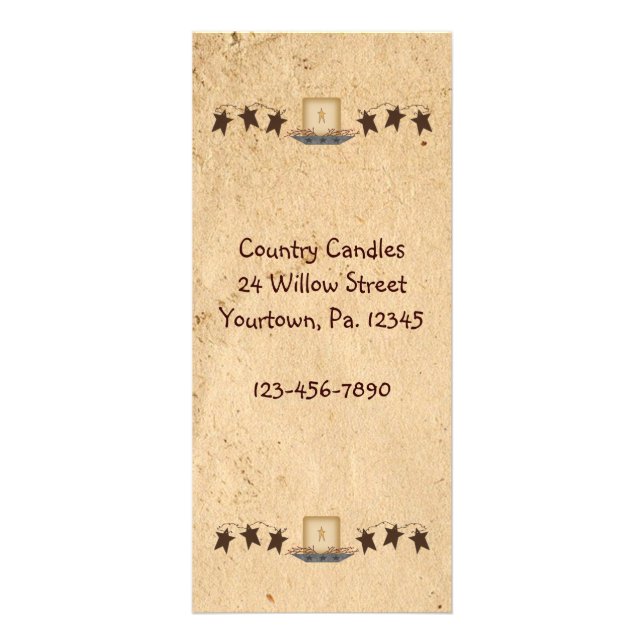 Tarjeta Publicitaria Rusty Stars & Candle Rack Card (Frente)