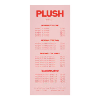 Tarjeta Publicitaria Salón Comercial Personalizado Moderno Rosa y Rojo