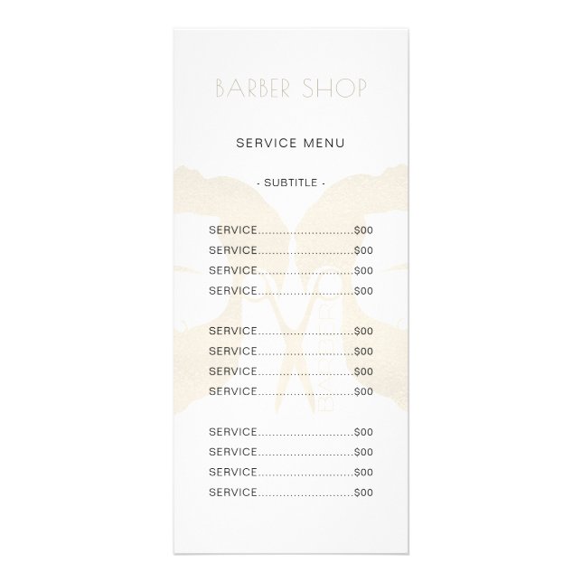 Tarjeta Publicitaria Salón de barbacoa carta de servicios sencilla y el (Frente)