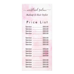 Tarjeta Publicitaria Salón de Belleza Acuarela Rosa