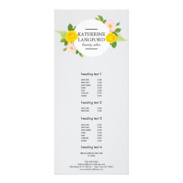 Tarjeta Publicitaria Salón De Belleza De Guirnalda Mínima Floral Negro