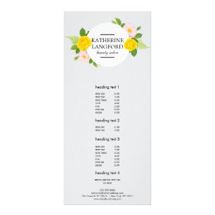Tarjeta Publicitaria Salón De Belleza De Guirnalda Mínima Floral Negro 