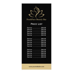 Tarjeta Publicitaria Salón de belleza elegante de oro y negro