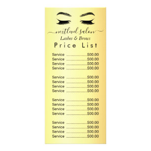 Tarjeta Publicitaria Salón de Belleza Golden Lashes & Brows