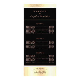 Tarjeta Publicitaria Salón de maquillaje Ombre Ombre Purpurina negro