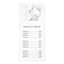 Tarjeta Publicitaria Salón de pelo elegante logo de servicio en blanco