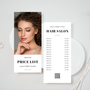 Tarjeta Publicitaria Salón de pelo moderno Foto Lista de precios de cód