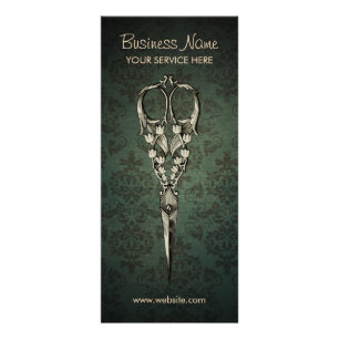 Tarjeta Publicitaria Salón del cabello elegante de la tijera de la tije