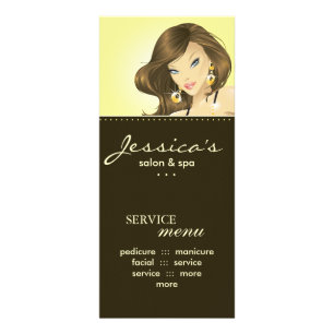 Tarjeta Publicitaria Salon Marketing Cards Bonito Mujer Amarilla